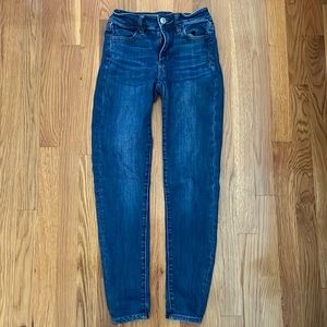 American Eagle Hi-Rise Jeggings; Dark Wash; Next Level Stretch